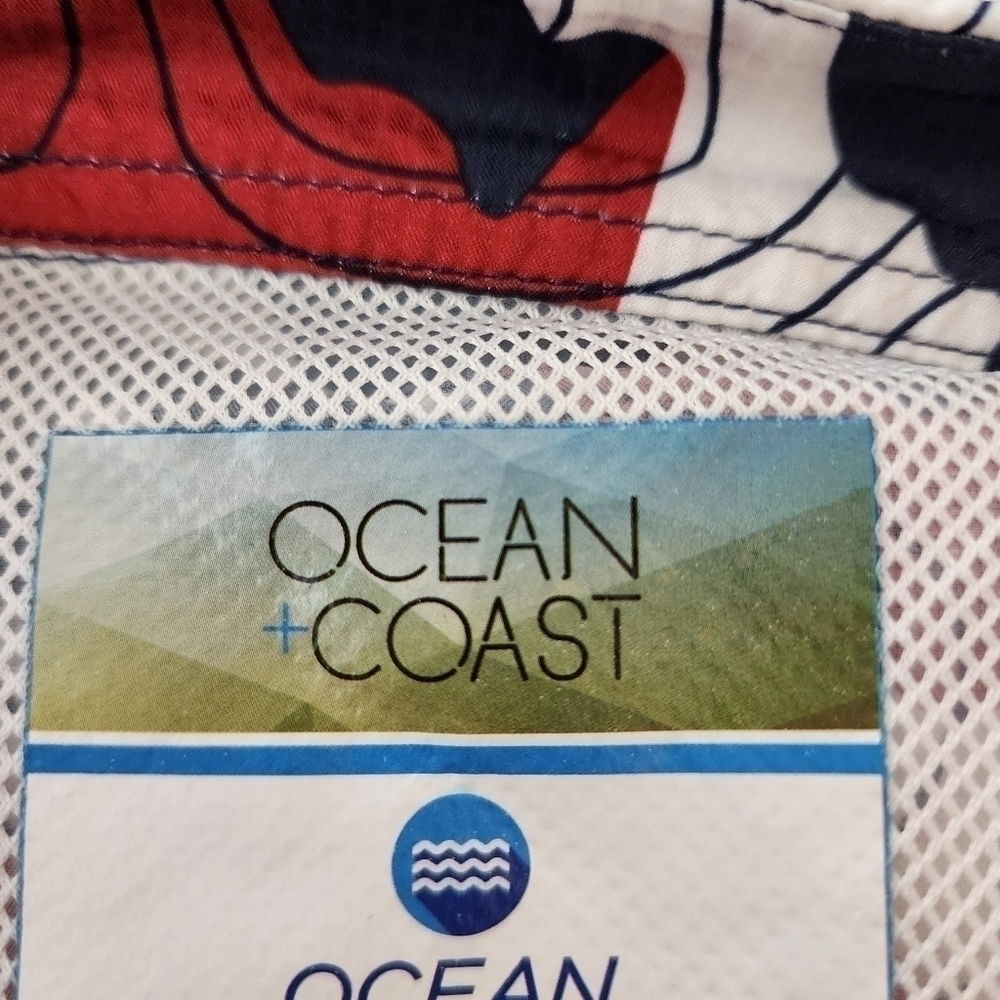 Ocean Coast Short Sleeve Button Down UV Protective Fishing Shirt Size Medium - Picture 6 of 7